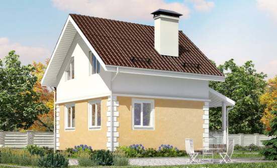 070-002-П Проект двухэтажного дома мансардой, простой дом из пеноблока Карачев | Проекты домов от House Expert