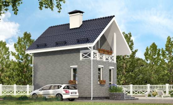 045-001-П Проект двухэтажного дома мансардой, доступный загородный дом из твинблока Брянск | Проекты домов от House Expert