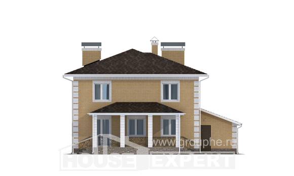 220-006-Л Проект двухэтажного дома и гаражом, просторный дом из керамзитобетонных блоков, Карачев