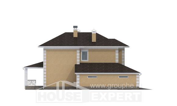 220-006-Л Проект двухэтажного дома, гараж, классический домик из блока, Брянск