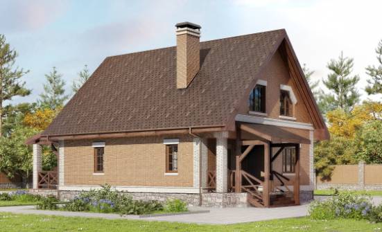 160-011-Л Проект двухэтажного дома с мансардой, современный загородный дом из газобетона, Стародуб