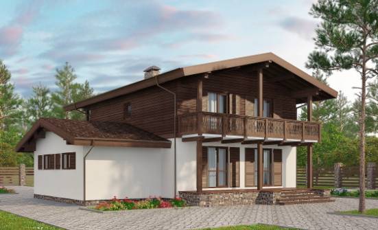 180-018-Л Проект двухэтажного дома с мансардой, гараж, классический загородный дом из бризолита, Жуковка