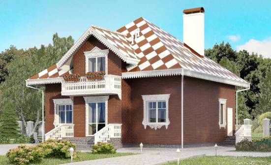 155-003-Л Проект двухэтажного дома с мансардой и гаражом, уютный коттедж из блока, Брянск