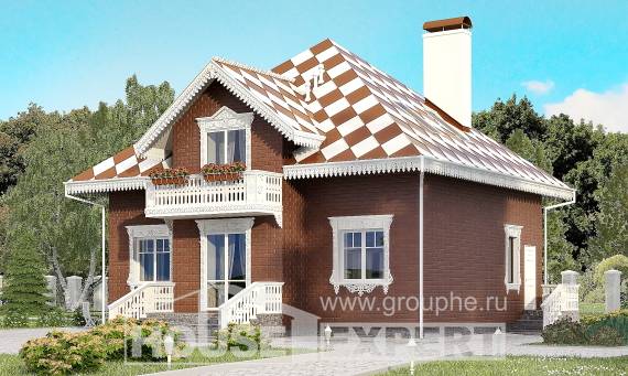 155-003-Л Проект двухэтажного дома с мансардой, гараж, экономичный домик из пеноблока, Жуковка