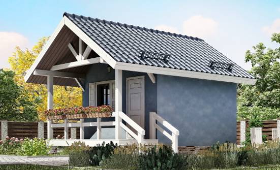 020-001-П Проект одноэтажного дома, уютный дом из бревен Новозыбков | Проекты домов от House Expert