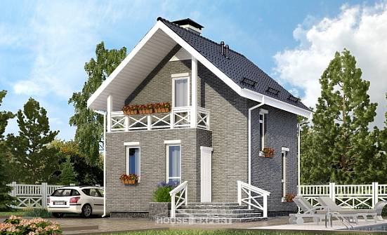 045-001-П Проект двухэтажного дома мансардой, доступный загородный дом из твинблока Брянск | Проекты домов от House Expert