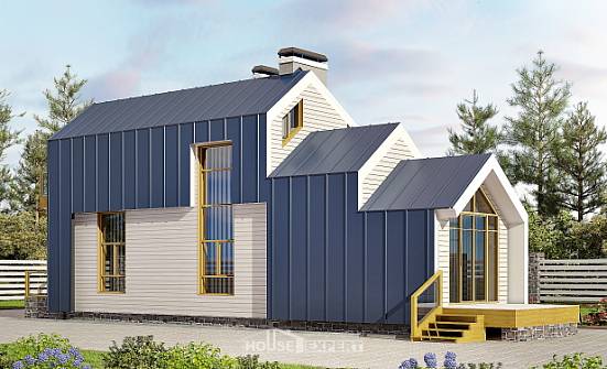 060-006-П Проект двухэтажного дома с мансардой, простой коттедж из теплоблока Новозыбков | Проекты домов от House Expert