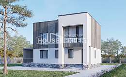 150-017-П Проект двухэтажного дома, простой загородный дом из газобетона, Брянск