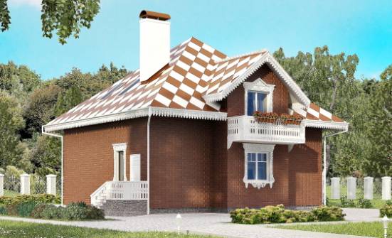 155-003-Л Проект двухэтажного дома с мансардой и гаражом, уютный коттедж из блока, Брянск