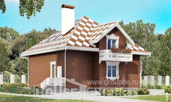 155-003-Л Проект двухэтажного дома с мансардным этажом, гараж, бюджетный домик из арболита, Карачев