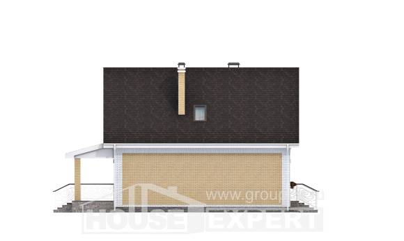 130-004-П Проект двухэтажного дома с мансардным этажом, классический коттедж из пеноблока, Унеча
