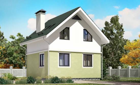 070-001-П Проект двухэтажного дома с мансардным этажом, дешевый дом из твинблока Брянск | Проекты домов от House Expert