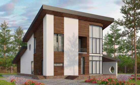 230-001-П Проект двухэтажного дома с мансардным этажом, современный домик из кирпича, Унеча